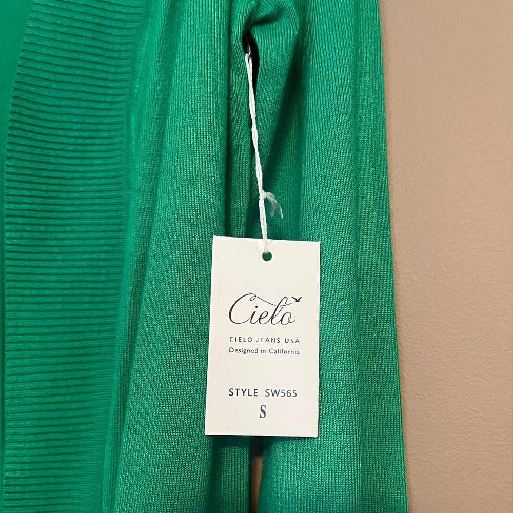 {Cielo} Open Front Cardigan Sweater in Green - Womens Small - NWT - Picture 10 of 11